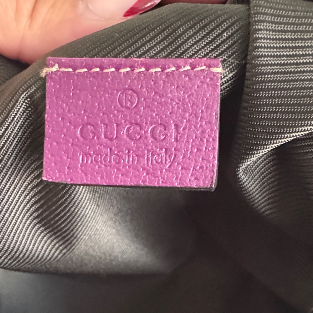 Gucci Beige and Brown handbag with Purple Accents - Picture 10 of 15
